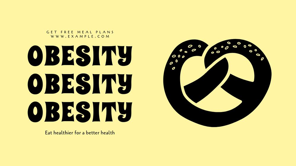 Obesity blog banner template, editable text & design