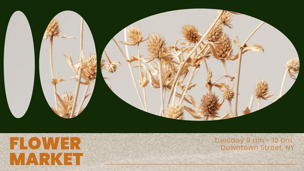 Flower market blog banner template, editable text & design