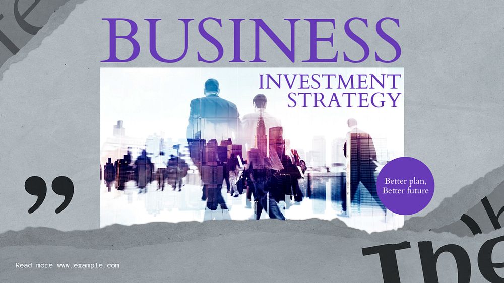 Investment strategy blog banner template, editable text