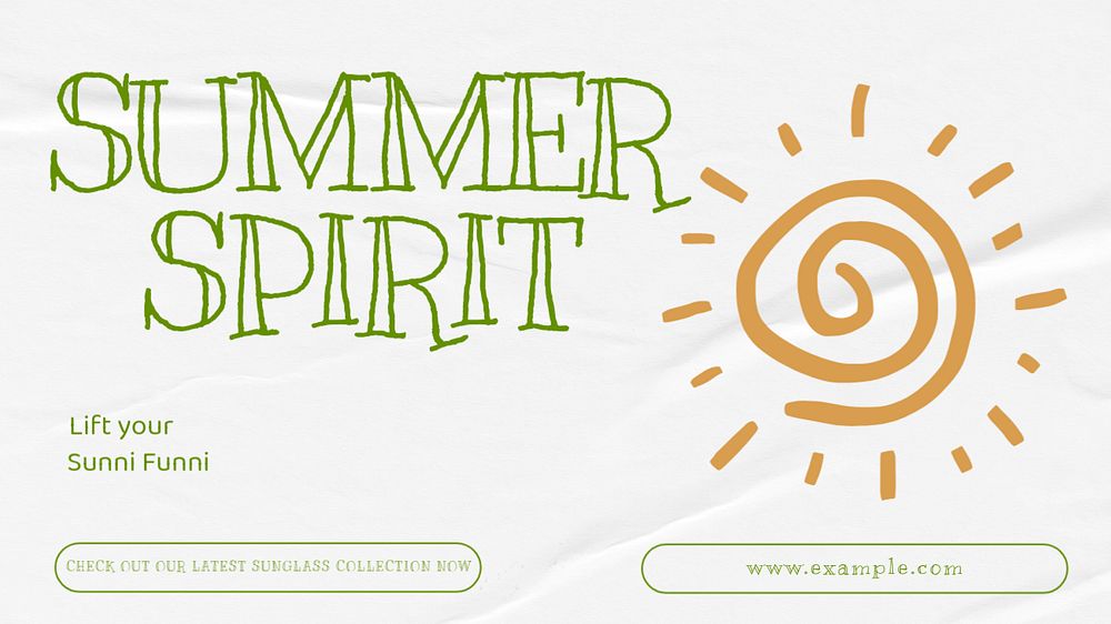 Summer spirit blog banner template, editable text & design