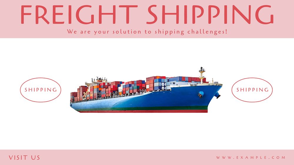 Freight shipping blog banner template, editable text & design