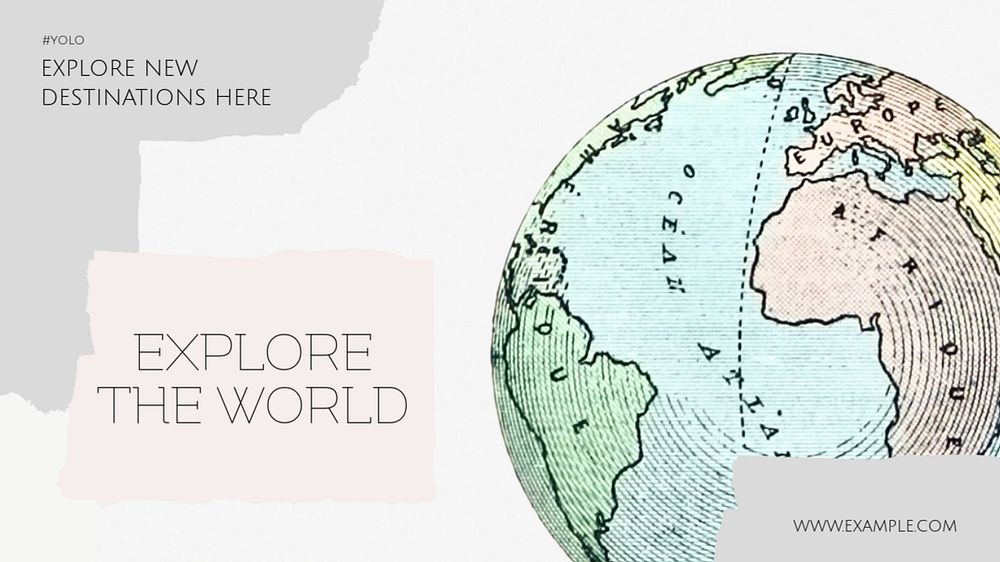 Explore the world blog banner template, editable design