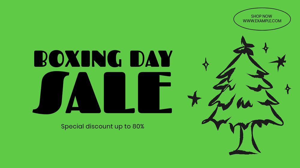 Boxing day sale blog banner template, editable text & design