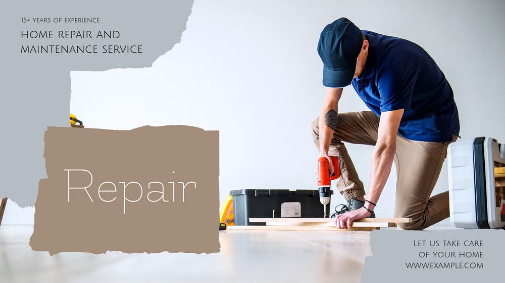 Home repair service blog banner template, editable design