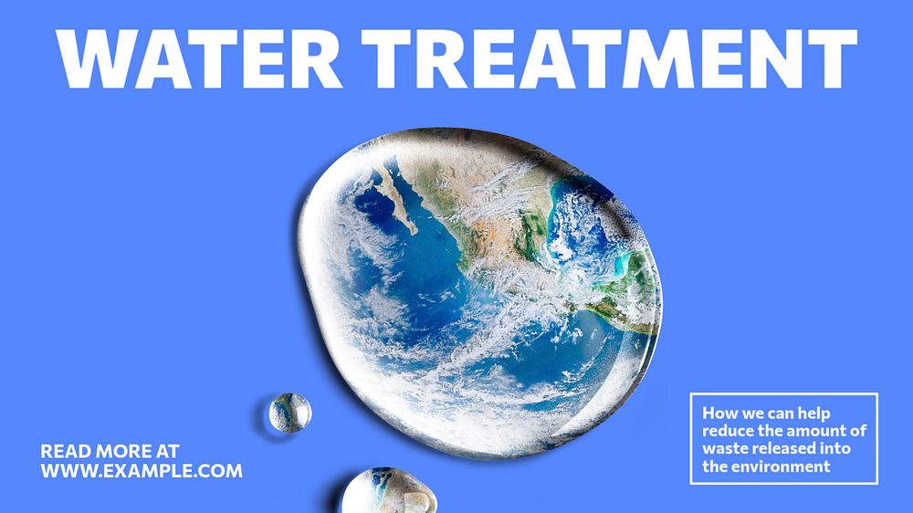 Water treatment blog banner template, editable text & design