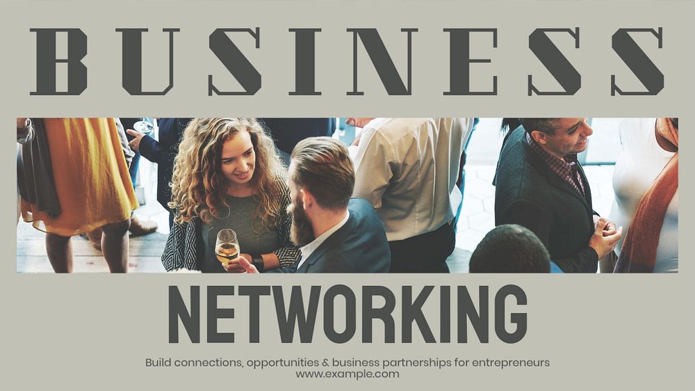 Business networking blog banner template, editable text & design