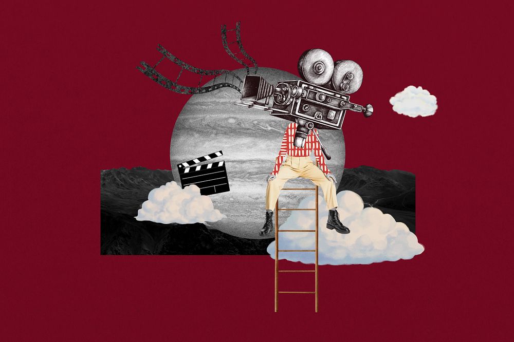 Movie production background, creative entertainment collage, editable design