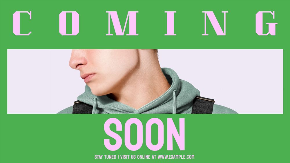 Coming soon blog banner template, editable text & design