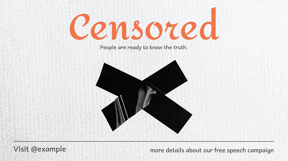 Censored blog banner template, editable text & design