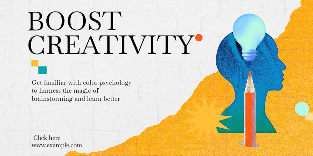 Boost creativity Twitter ad template, customizable design