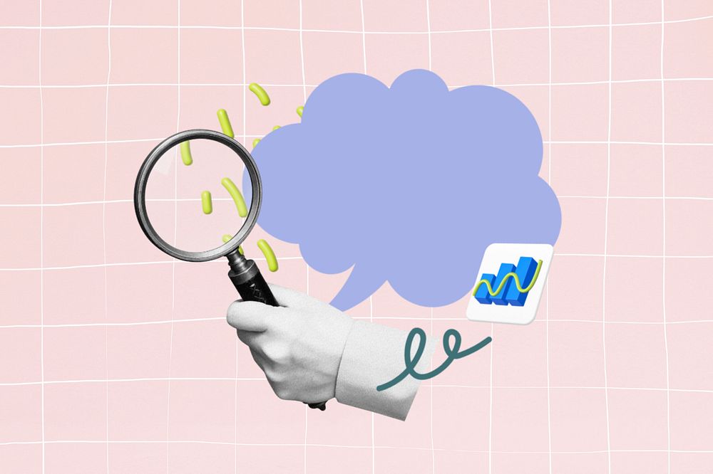 Cute cloud searching background, pink  editable design