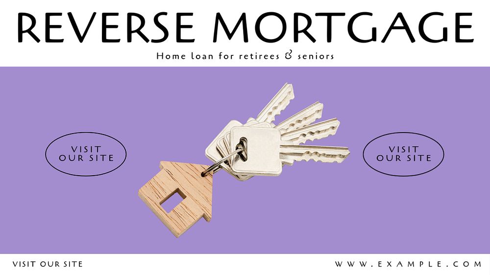 Reverse mortgage blog banner template, editable text & design