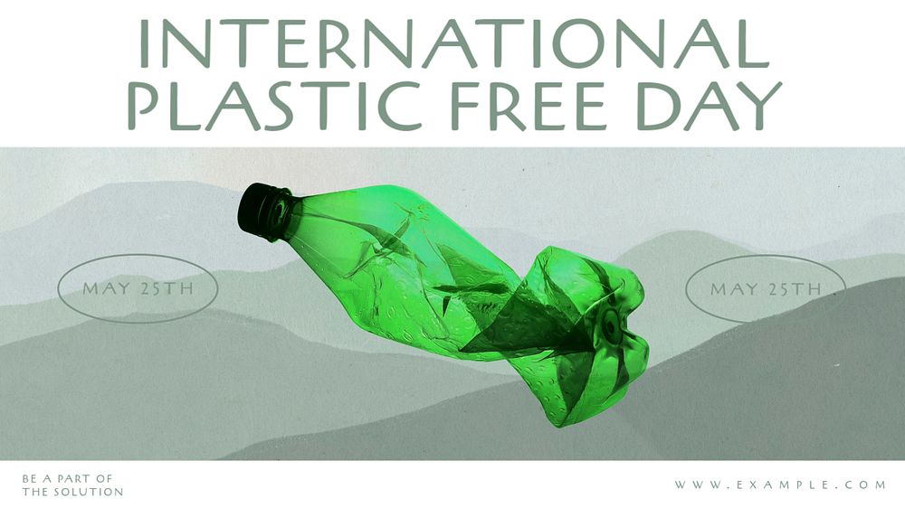 Plastic free day blog banner template, editable text & design