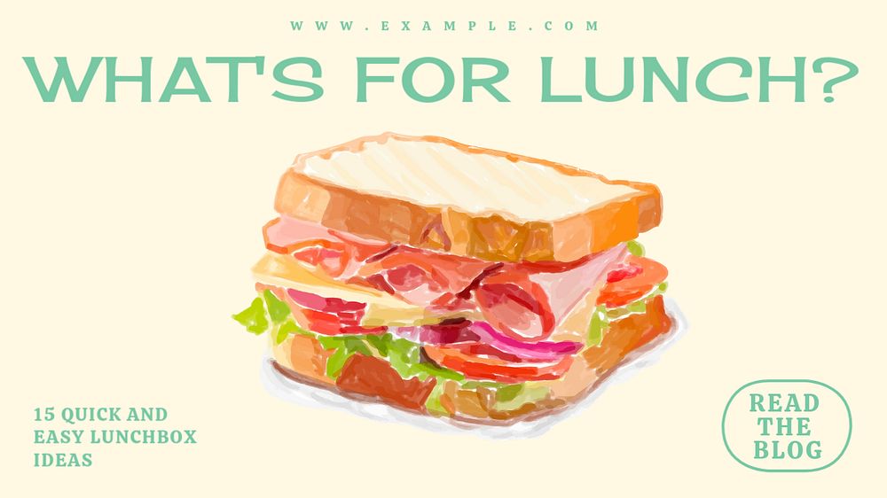 What's for lunch ideas blog banner template, editable text & design