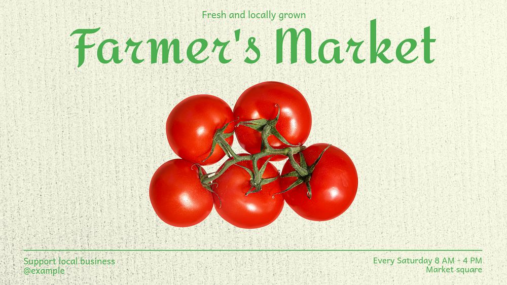 Farmer's market blog banner template, editable text & design