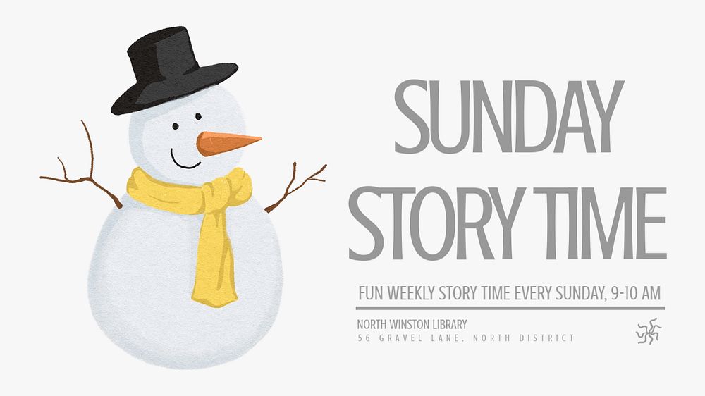 Sunday story time blog banner template, editable text & design