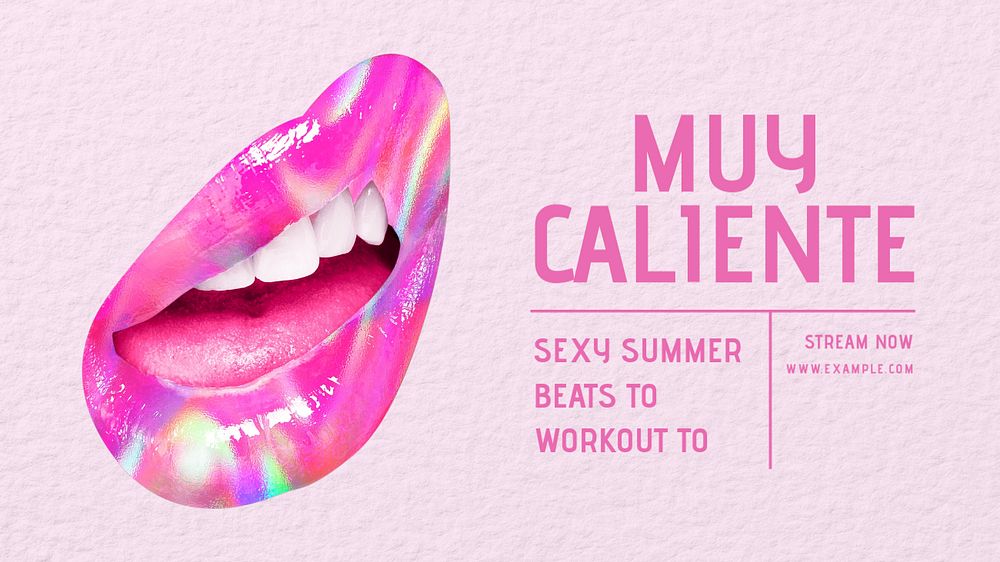 Workout playlist blog banner template, editable text & design