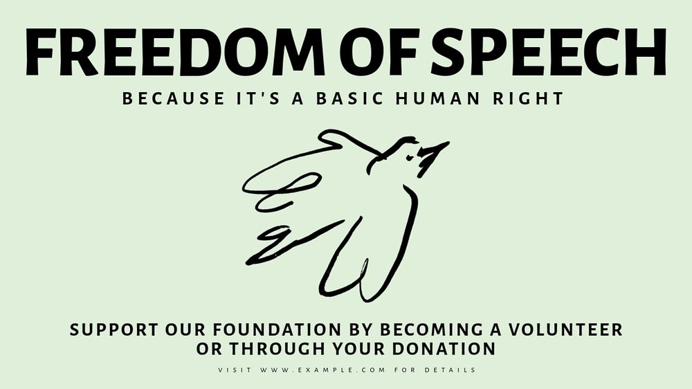 Freedom of speech blog banner template, editable text & design