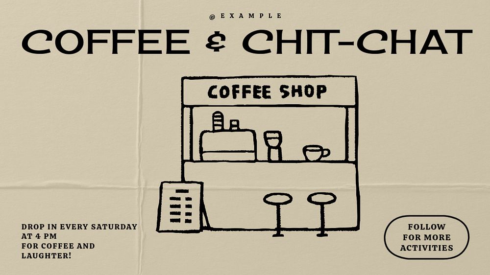 Coffee and chit chat blog banner template, editable text & design