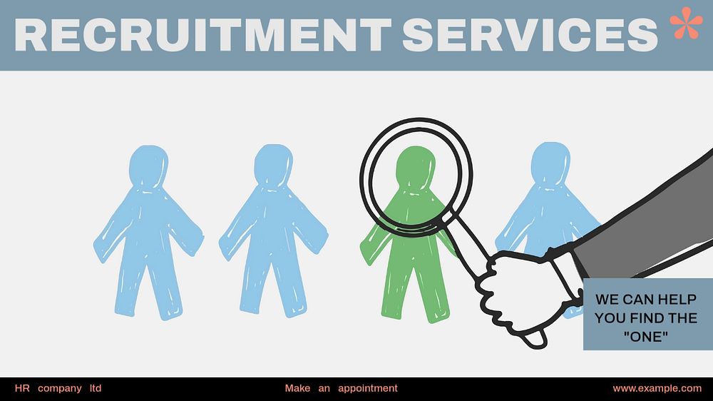 Recruitment services blog banner template, editable design