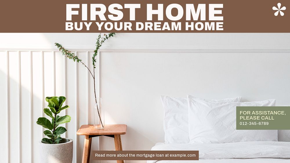 First home blog banner template, editable design