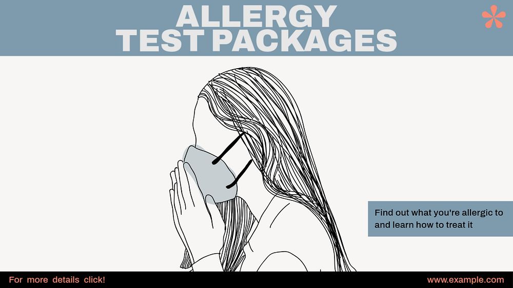 Allergy test blog banner template, editable design