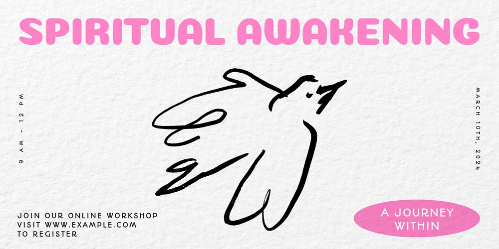 Spiritual awakening Twitter ad template, editable text