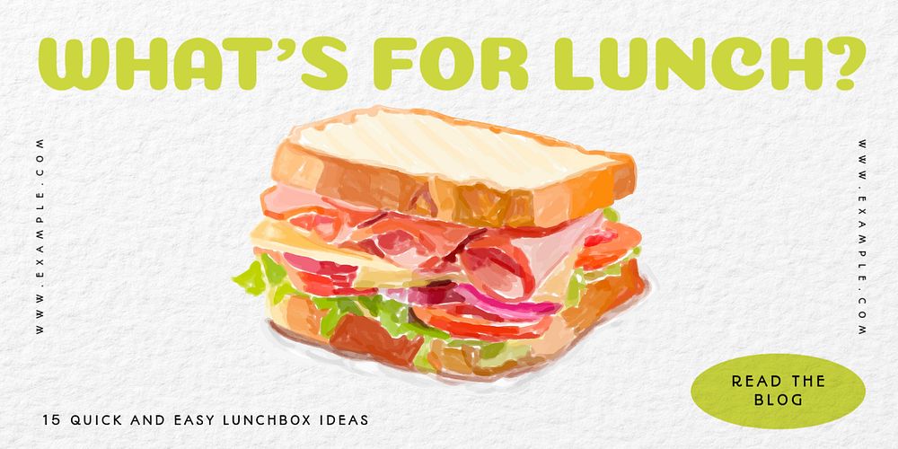 What's for lunch ideas Twitter ad template, editable text