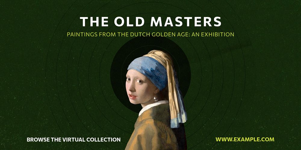 Old masters Twitter ad template, customizable design