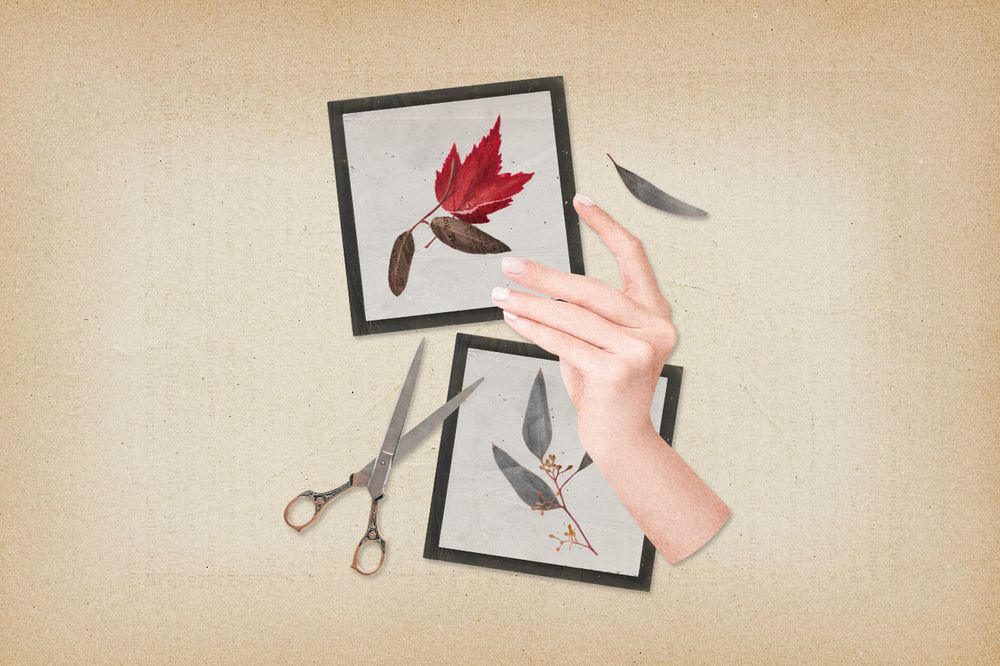 Editable Autumn journal, leaf picture frames design