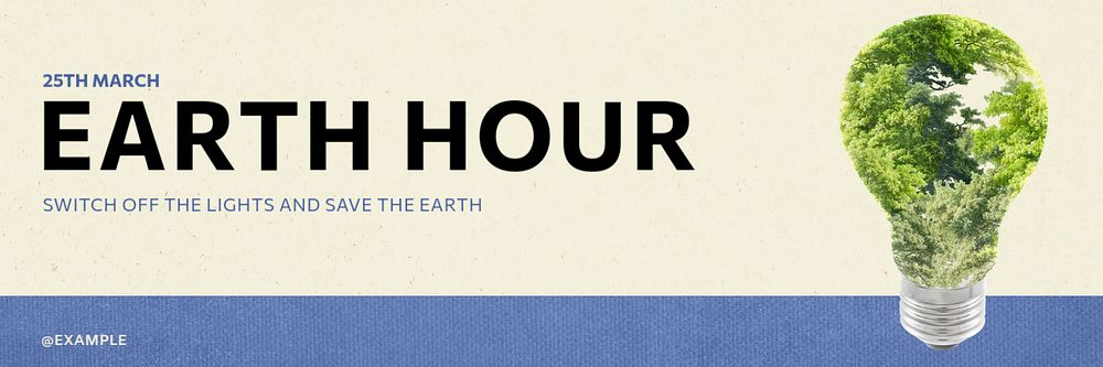 Earth hour email header template, editable text & design