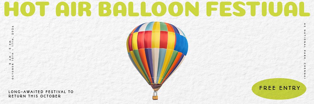 Balloon festival email header template, editable text & design