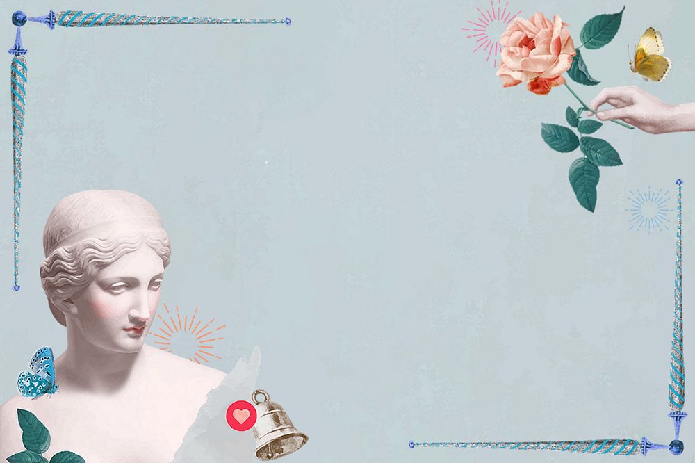 Online dating aesthetic background, Greek Goddess remix, editable design