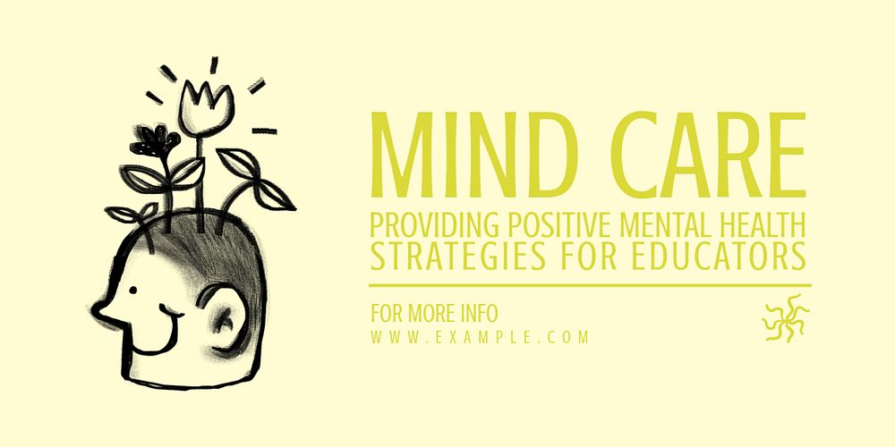 Mind care Twitter ad template, editable text