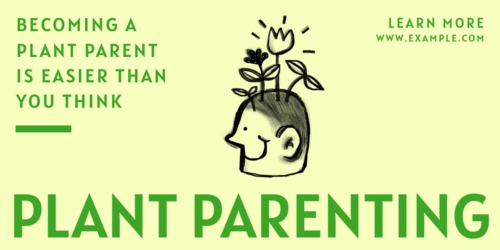 Plant parenting Twitter ad template, editable text