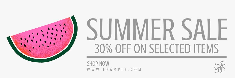 Summer sale fashion email header template, editable text & design