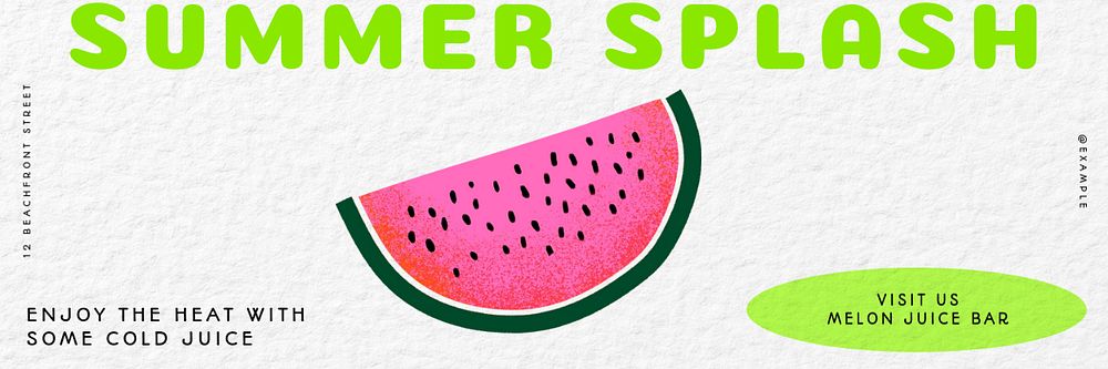 Summer splash email header template, editable text & design