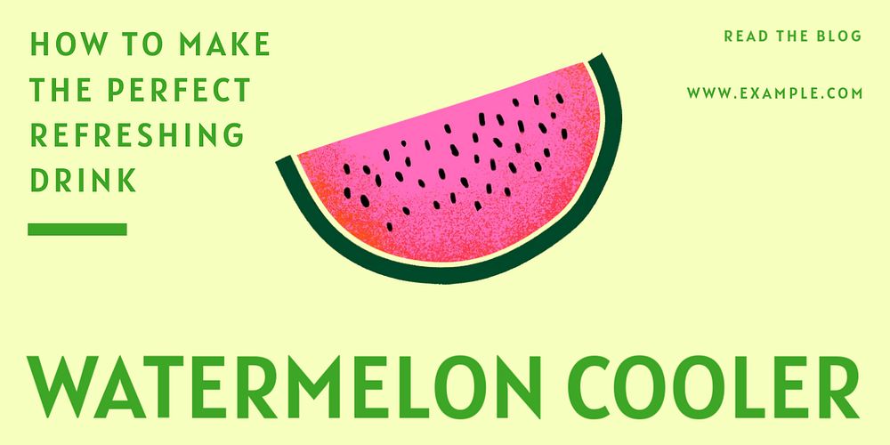 Watermelon cooler how to Twitter ad template, editable text