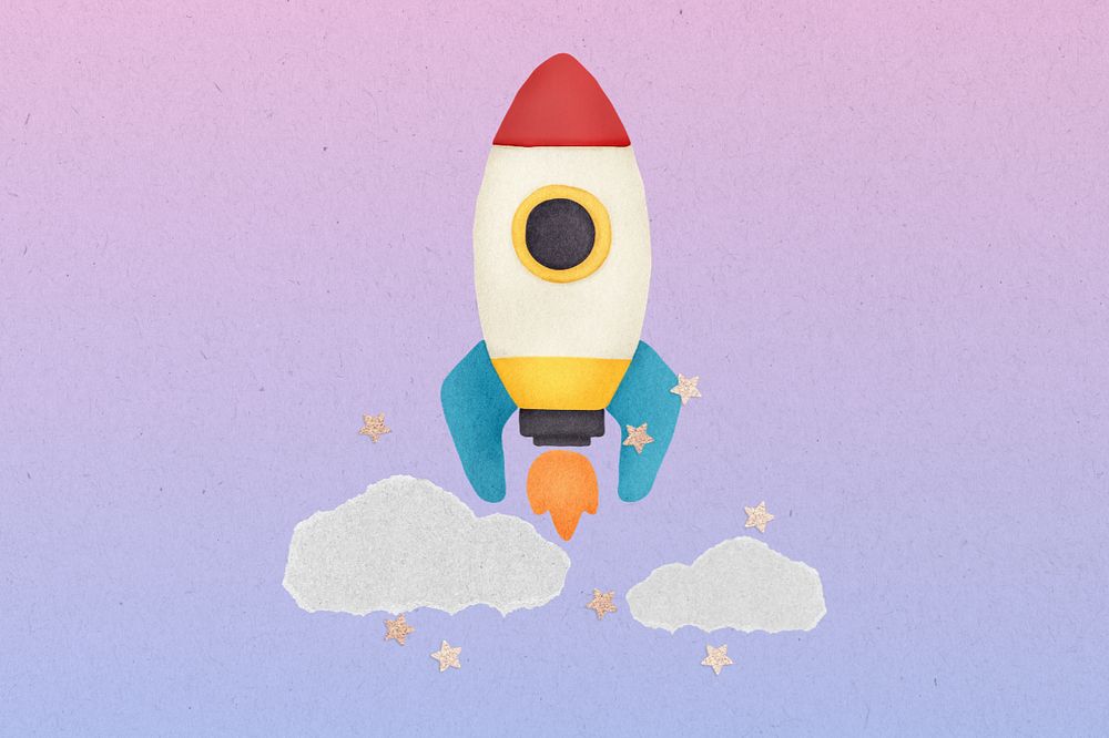 Editable pace rocket background, aesthetic design