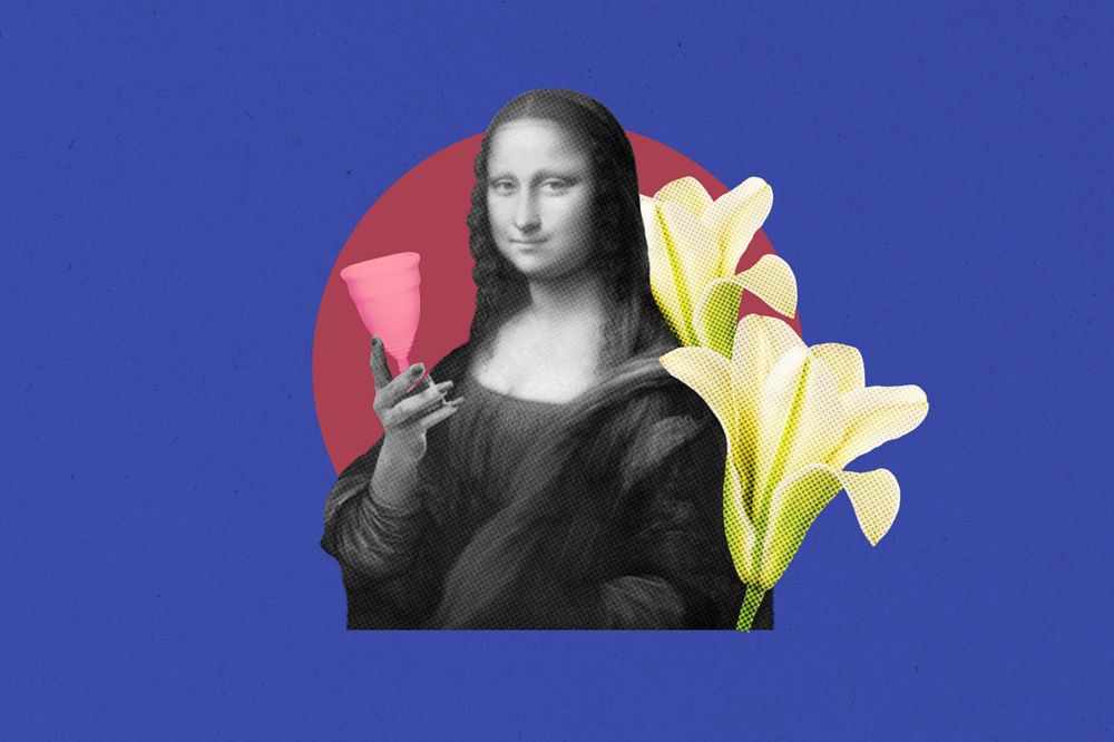 Mona Lisa background, feminine health, creative wellness collage, remixed by rawpixel, editable design