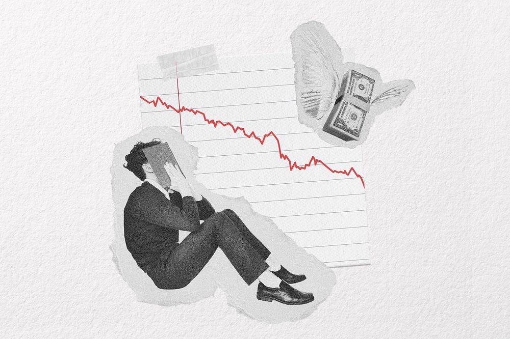 Business loss graph, finance remix design