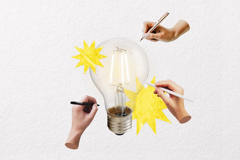 Creative idea solution, light bulb remix design