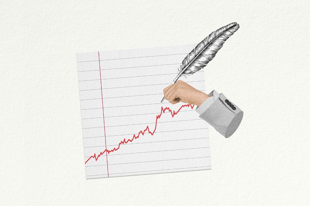 Businessman's hand background, writing graph on paper editable design