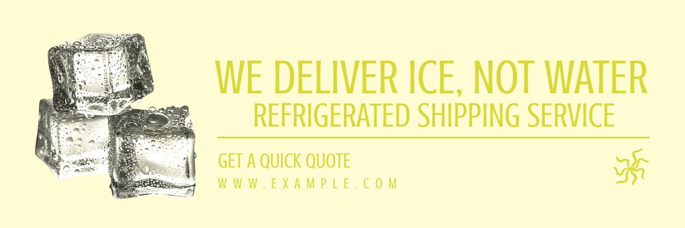 Refrigerated shipping service email header template, editable text & design