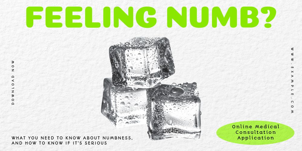 Feeling numb health Twitter ad template, editable text