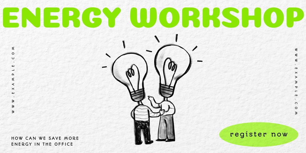 Energy workshop Twitter ad template, editable text