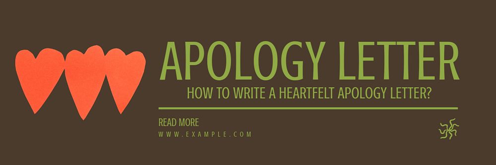 Apology letter email header template, editable text & design