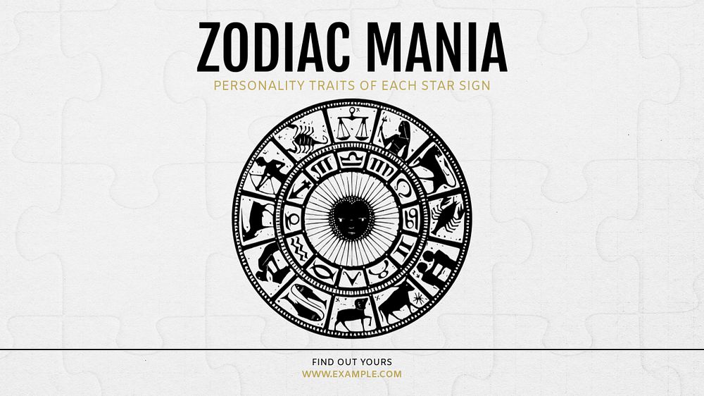 Zodiac mania blog banner template, editable text & design