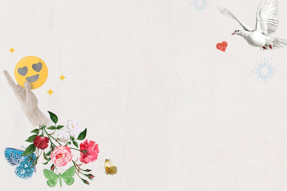 Social media lover background, floral remix, editable design