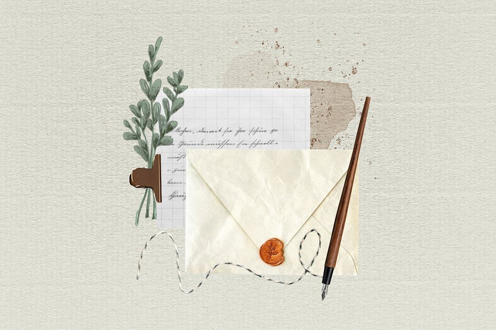 Aesthetic envelope background, collage element remix design